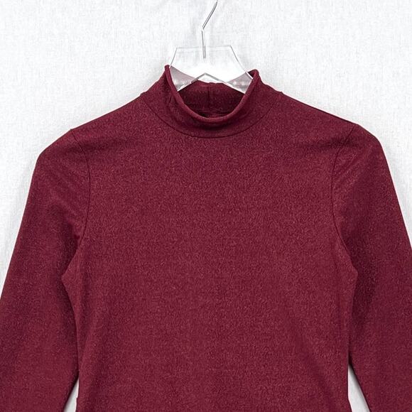 ANTHROPOLOGIE DAILY PRACTICE Shimmer Open Back BodySuit Womens Small Plum NEW - Picture 4 of 16